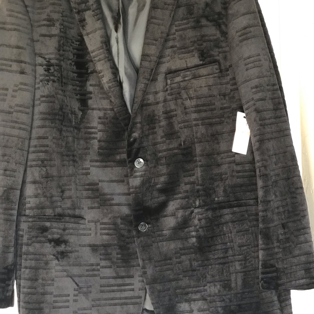 Alfani Mens Texured Black Velvet Jacket